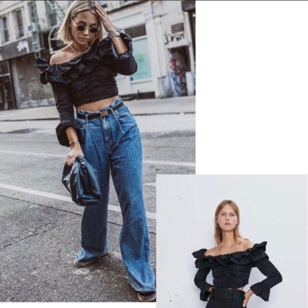 Zara Cropped Ruched Top